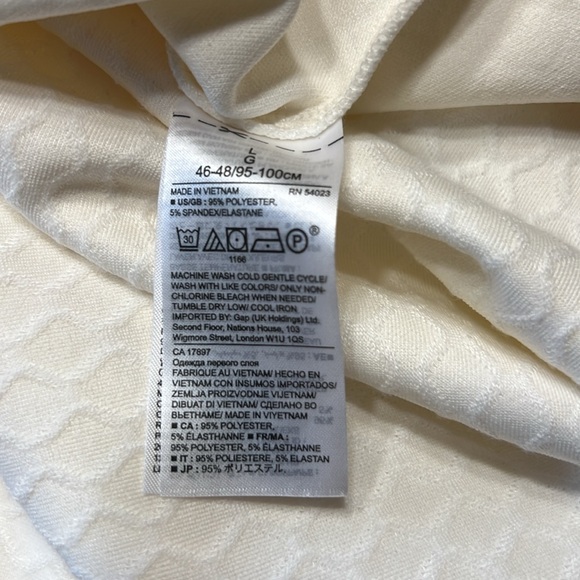 Banana Republic Texture Quilted Couture Sweatshirt Women's Large EUC Ivory Cream - Picture 11 of 12